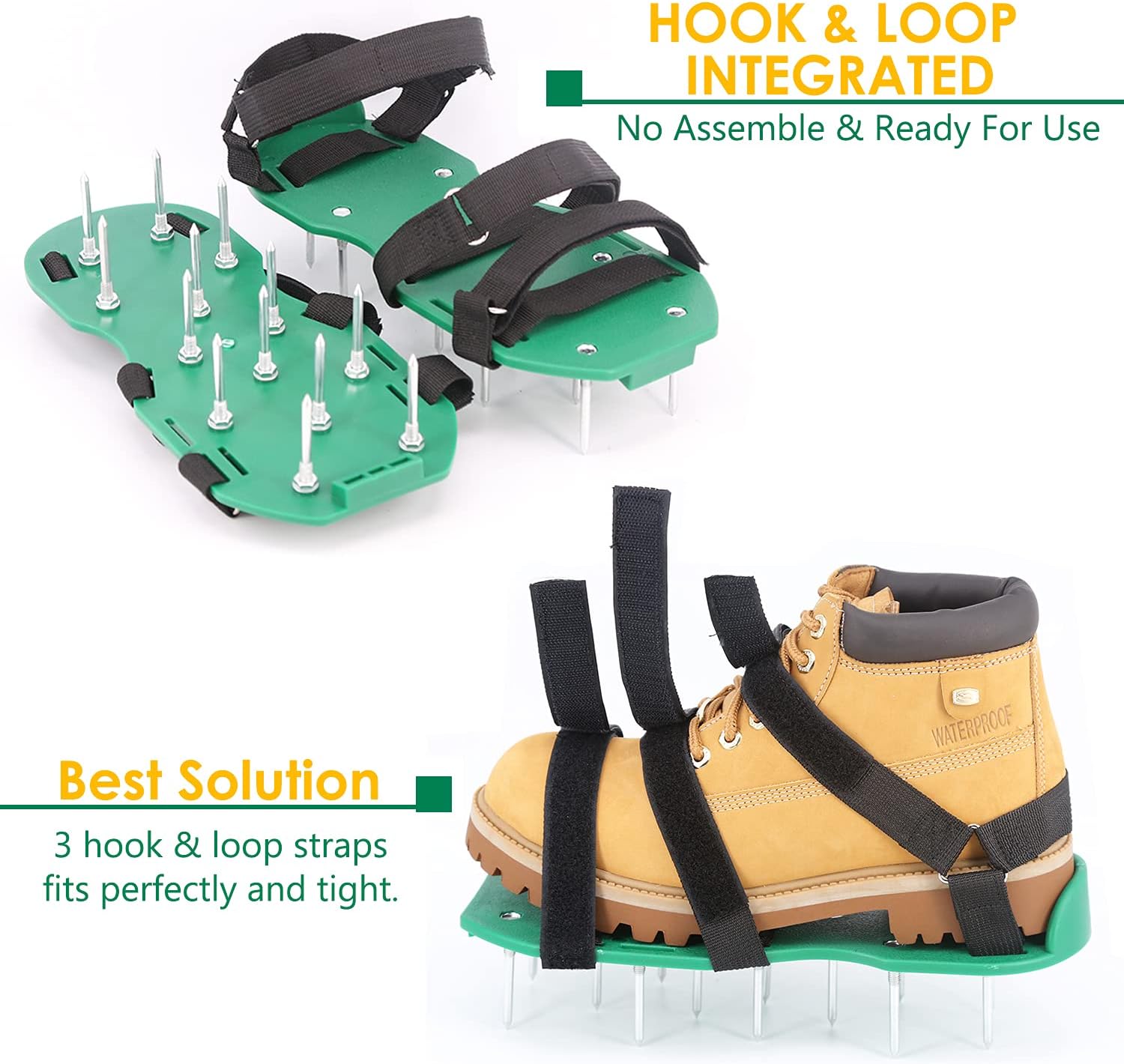 MILLUXXi Lawn Aerator Shoes with Hook & Loop Straps for Effe…