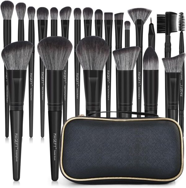 MAGEFY 22 Pcs Makeup Brushes with Case, Professional Makeup ...