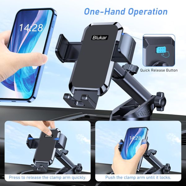 Blukar Phone Holder Car, [Upgraded Strong Suction] Adjustabl... - Image 6