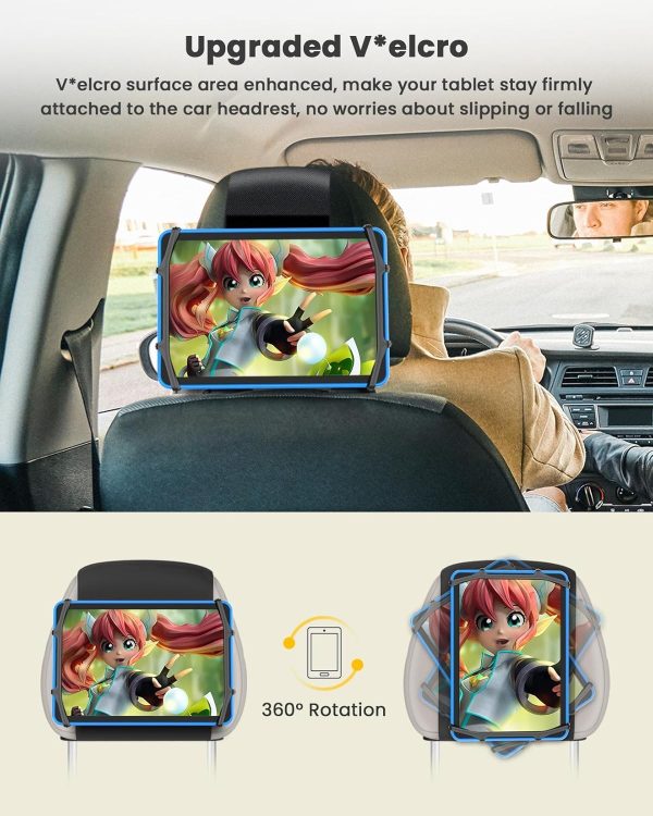 Car Tablet Holder, WONNIE Upgraded iPad Holders for Car Moun... - Image 6
