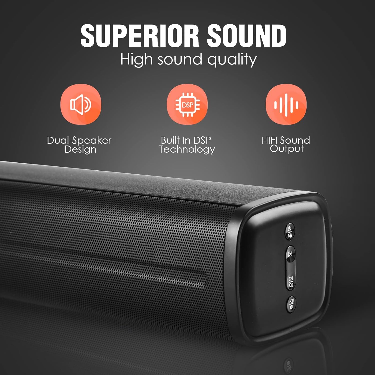 Small Sound Bars for TV, AUEEDS 50W 16-Inch Ultra Slim Mini …
