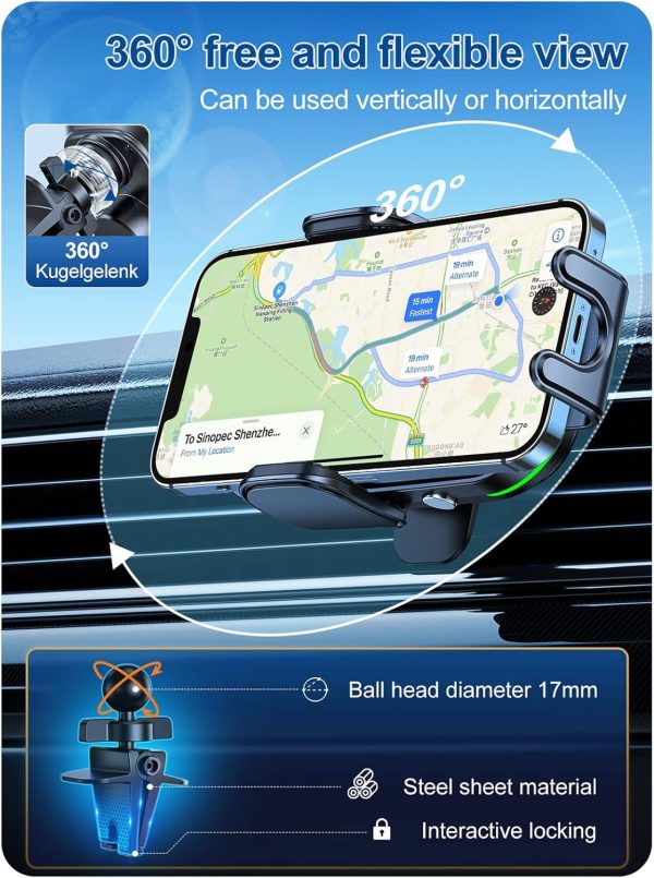 Auckly Qi 15W Car Phone Holder Wireless Charger, [270 ° Auto... - Image 10