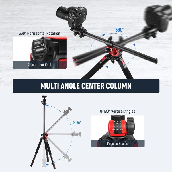 NEEWER 72 inch Camera Tripod Monopod with Center Column and ... - Image 2
