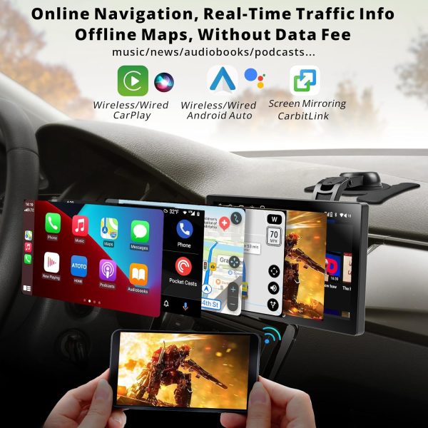 ATOTO Portable Android Car Radio with 4G+32G, Wireless CarPl... - Image 4