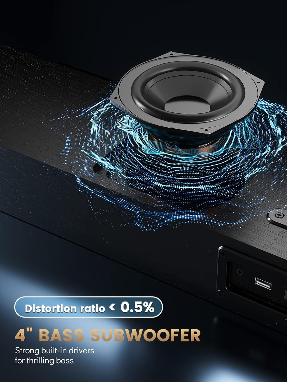 MEREDO Sound bar for TV 150W 2.1CH All-in-One Wooden Soundba…