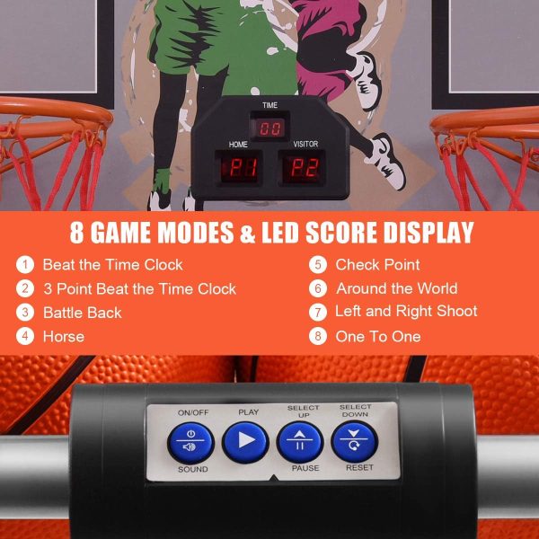GYMAX Basketball Arcade Game for Home, Foldable Basketball G... - Image 4