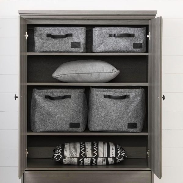 South Shore Furniture Versa 2-Door Armoire with Drawers, Gra... - Image 6