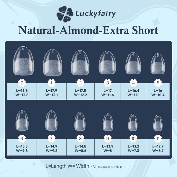 Luckyfairy Extra Short Almond Nail Tips, 360pcs Soft Gel Pre... - Image 6