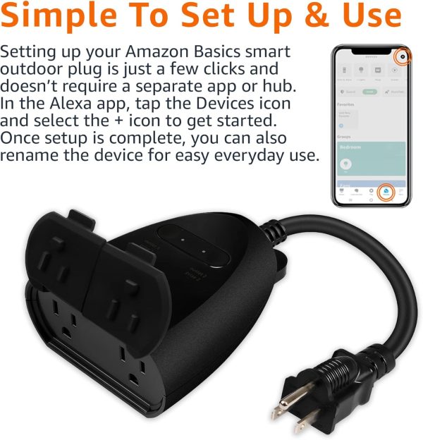 Amazon Basics Outdoor Smart Plug with 2 Individually Control... - Image 2