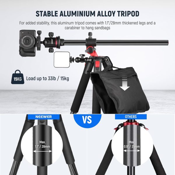 NEEWER 72 inch Camera Tripod Monopod with Center Column and ... - Image 3