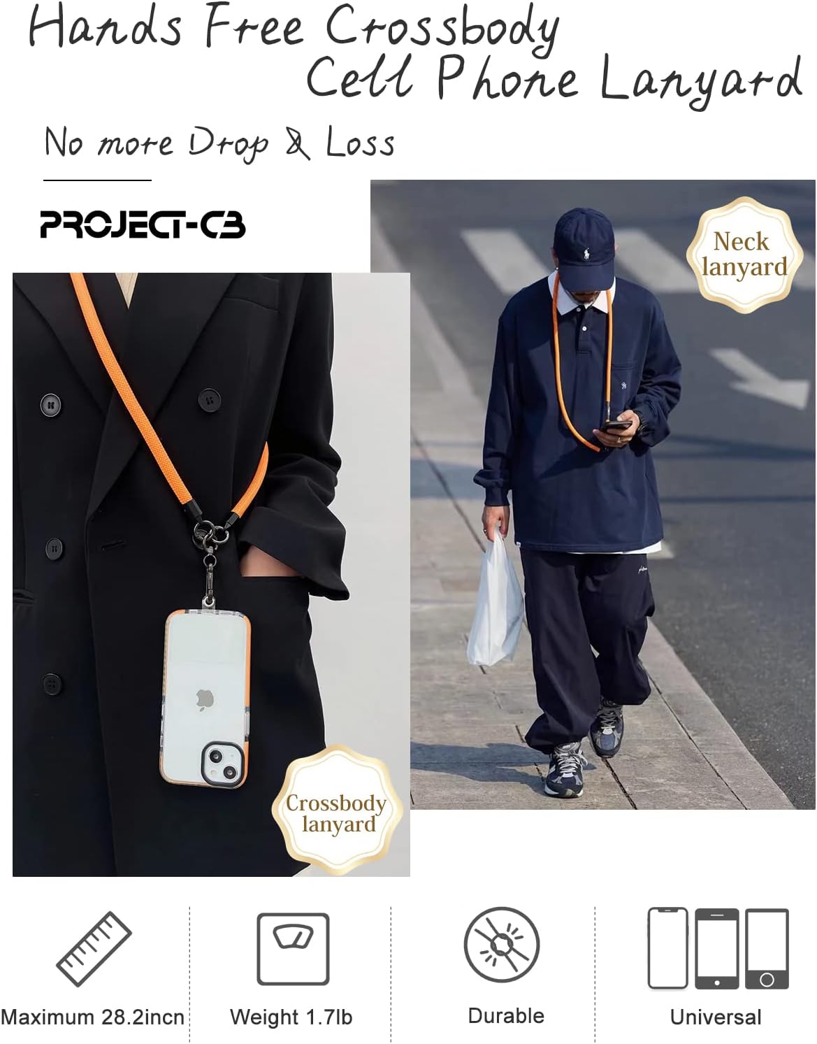 Project-cb Cell Phone Lanyard ×1, Tether Tab ×2, Universal A…