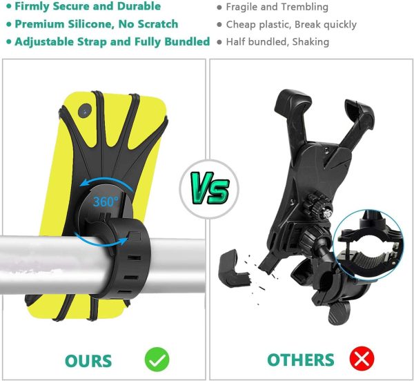 Bike Phone Mount, Silicone Bicycle Phone Holder, 360° Adjust... - Image 2