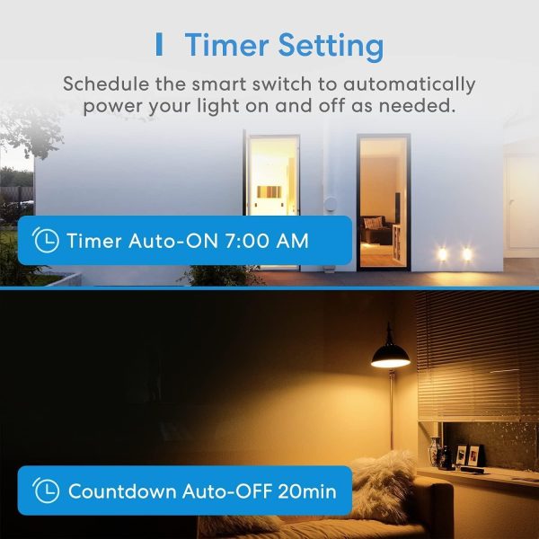 meross Smart Single Pole Light Switch, Neutral Wire Required... - Image 6