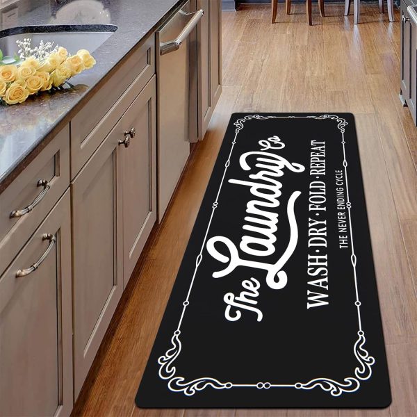 Pauwer Laundry Room Rug Runner 20"x59" Waterproof Rubber Lau... - Image 8