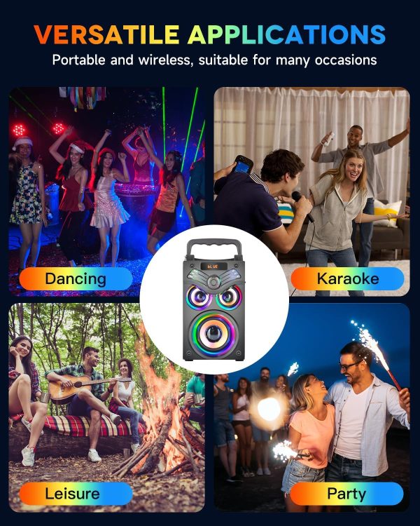 Bluetooth Speaker,15W Bluetooth Wireless Speaker with LED Li... - Image 4