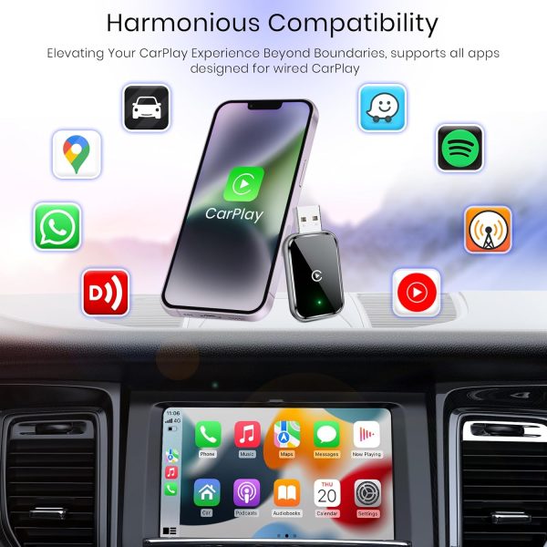 Wireless CarPlay Adapter for iPhone, Convert Wired to Wirele... - Image 8