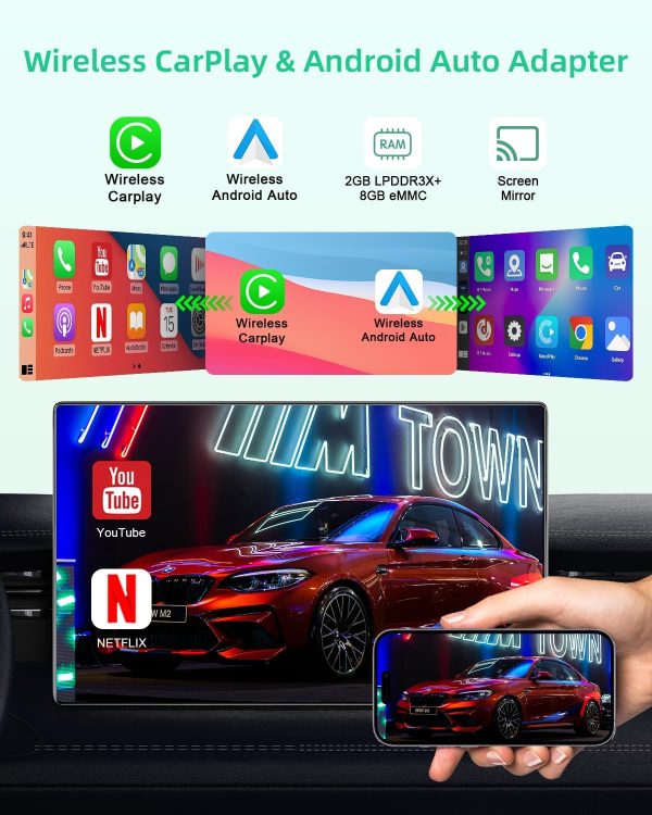 Wireless CarPlay Adaptor Support Netflix YouTube, Android Au... - Image 2