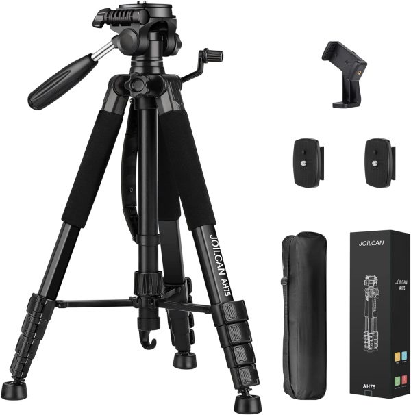Tripod Camera Tripods, 74" Tripod for Camera Cell Phone Vide...