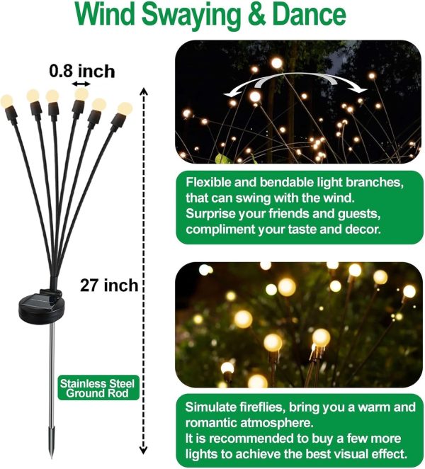 SIOTMERA 8 Count Solar Lights Outdoor Waterproof IPX5, Solar... - Image 3