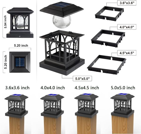 AEFRELEOHT Solar Post Cap Lights, Warm White & RGB Automatic... - Image 4