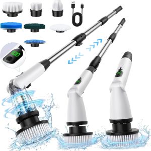 Electric Spin Scrubber with 7 Replaceable Brush Heads 3 Adju...