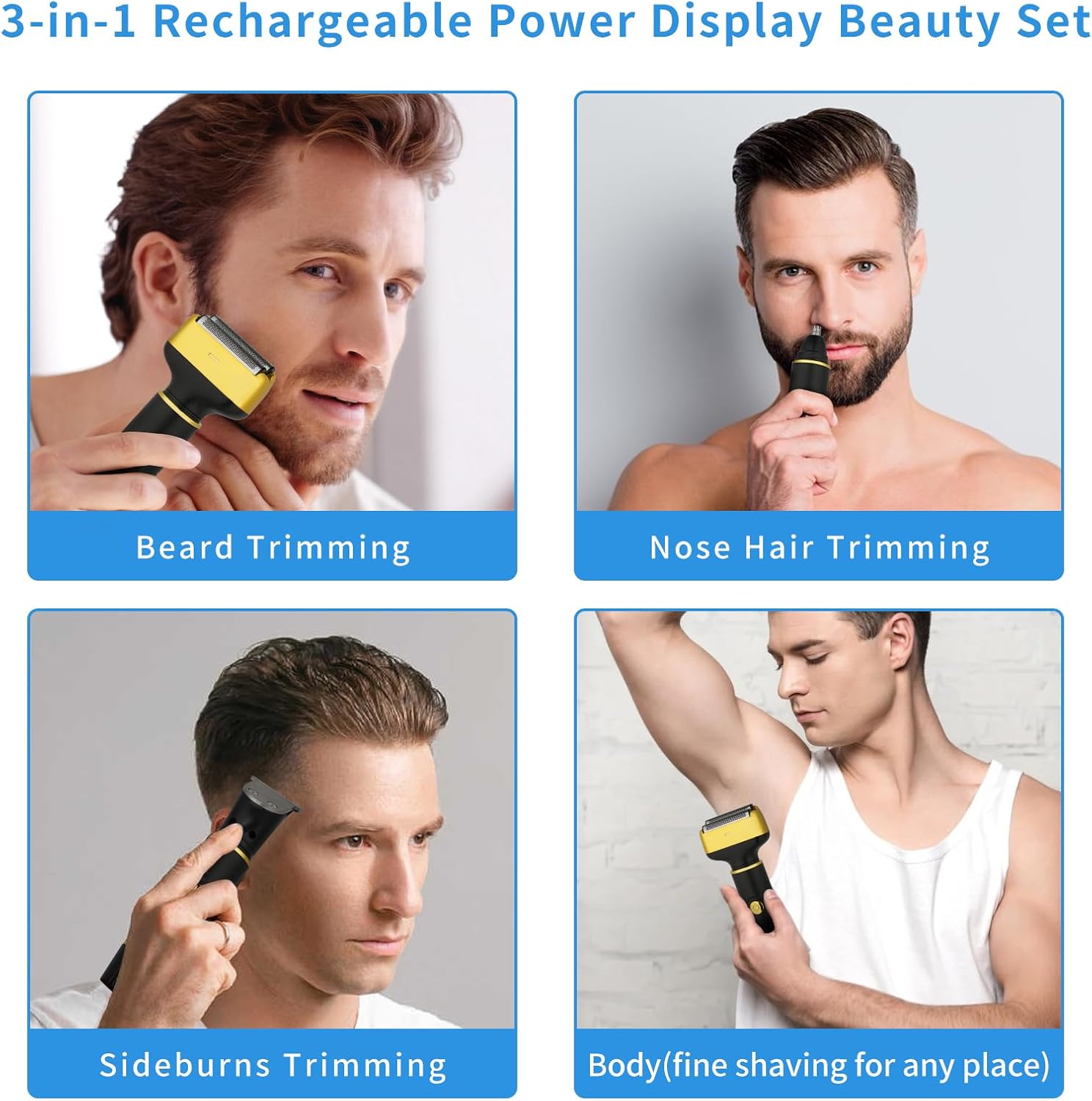 Beanify Electric Razor for Men Women,3 in 1 Travel Cordless …