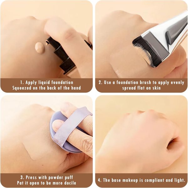 Jemey Flat Foundation Brush for Liquid, Cream, Powder - Prof... - Image 4