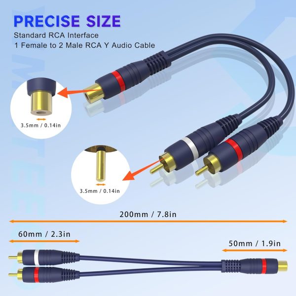 YIMATEECO RCA Y Splitter Cable, RCA Splitter Y Adapter Cable... - Image 2