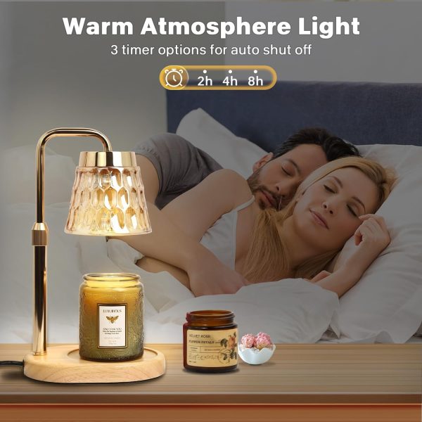 Dimmable Candle Warmer Lamp with Timer Adjustable Height Can... - Image 6