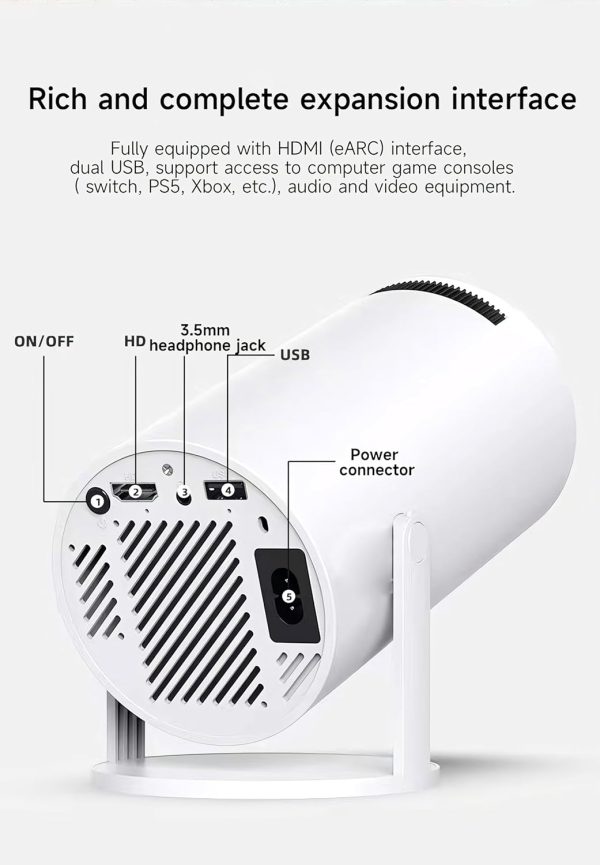 Mini Projector, 4K Decoding, 1080P Resolution, Compatible wi... - Image 6