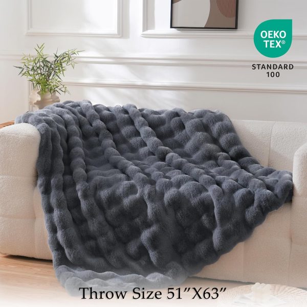 BENVWE Faux Fur Throw Blanket for Couch - Fluffy Soft Thick ... - Image 2