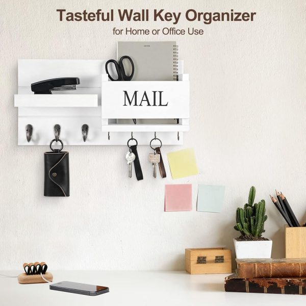Lwenki Mail Organizer for Wall Mount – Key Holder with Shelf... - Image 6