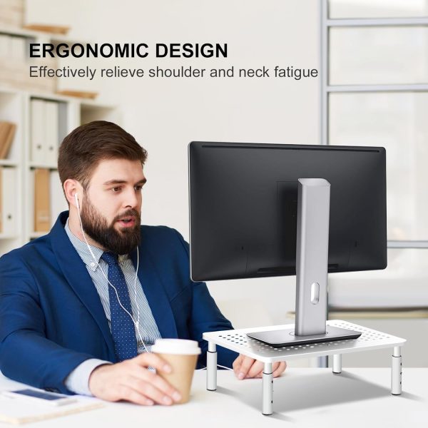 Bracwiser Monitor Stand Riser, Metal Computer Stand, 3 Heigh... - Image 7