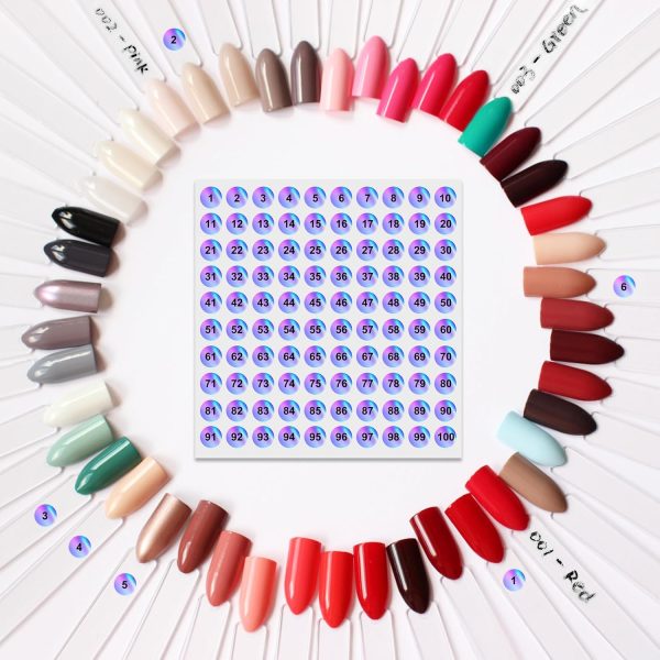 150pcs Nail Swatch Sticks with Ring and Number Stickers, Col... - Image 5