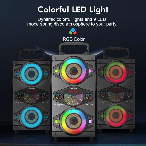 Bluetooth Speakers, 60W Portable Wireless Loud Outdoor Home ... - Image 3
