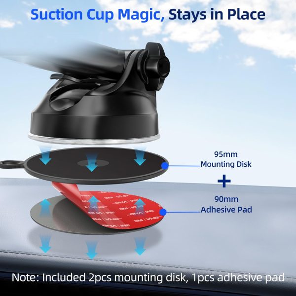 Dashboard Pad Mounting Disk for Suction Cup, Large Plastic 3... - Image 2