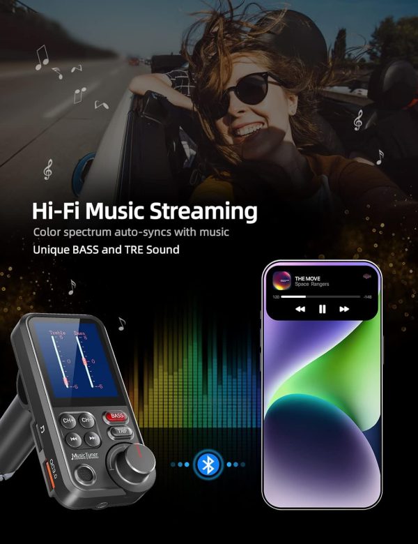 Nulaxy Car Bluetooth Transmitter, Strong Microphone Bluetoot... - Image 4
