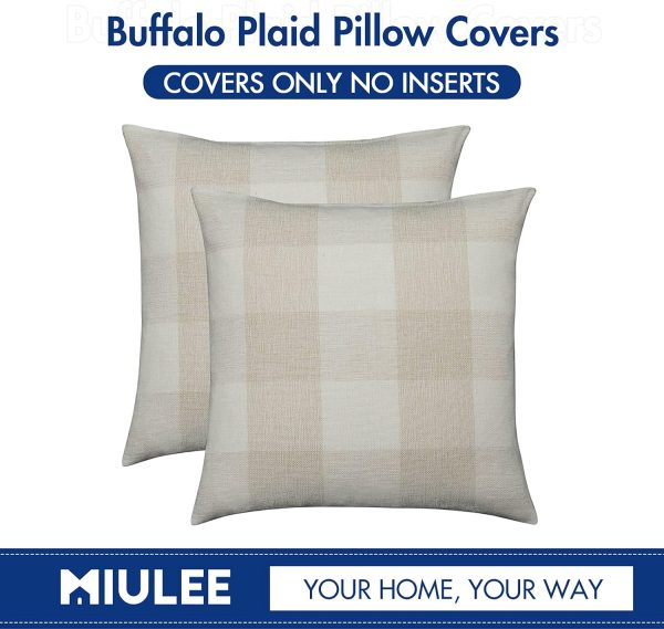 MIULEE Pack of 2 Farmhouse Buffalo Check Plaids Polyester Li... - Image 6