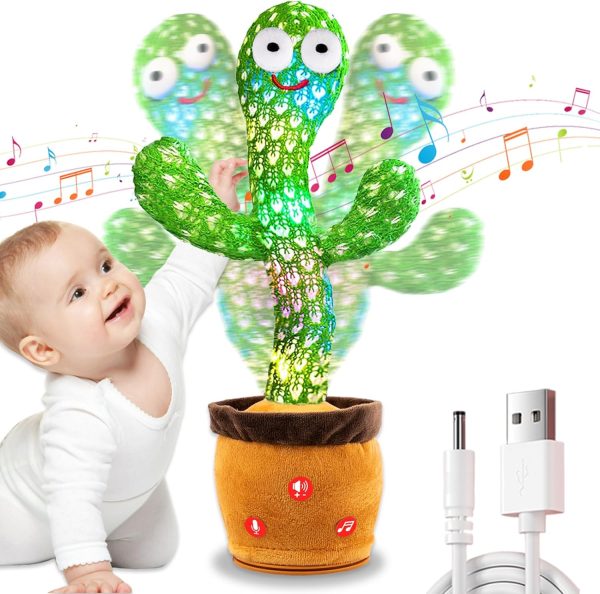 Rechargeable Singing Dancing Talking Cactus Toy with Volume ...