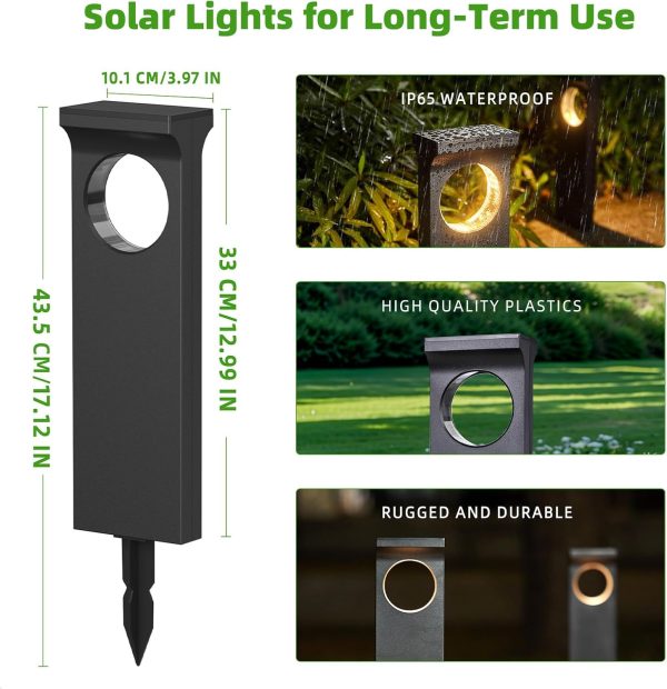 KOOPER Solar Lights Outdoor, 6 Pack Upgraded Moon Shaped Lan... - Image 5