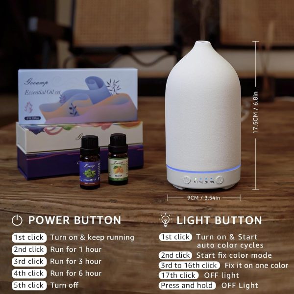 Gooamp 200ML Ceramic Diffuser,Aromatherapy Diffuser,Essentia... - Image 6