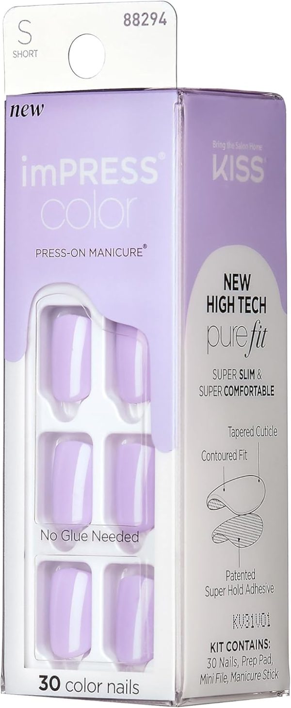 KISS imPRESS Colour Press-On False Nails - Vivid Lavender - ... - Image 2