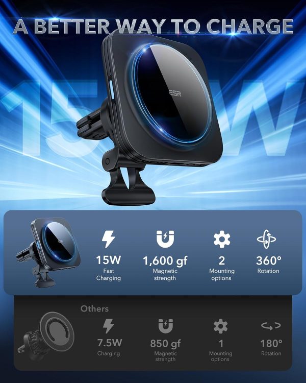 ESR for MagSafe Car Mount Charger[15W Fast Charging], Air Ve... - Image 2