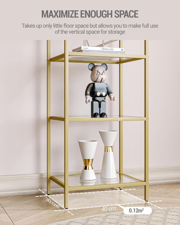 Hzuaneri 5 Tier Bookcase Bookshelf, Tempered Glass Bookshelv... - Image 7