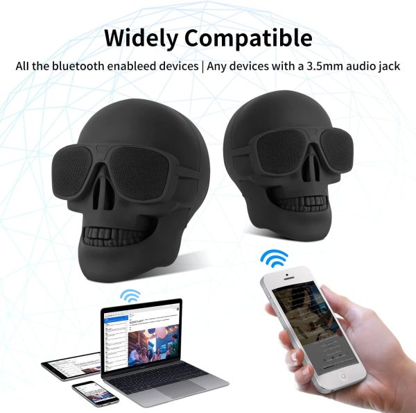 Skull Head Speaker Portable Bluetooth Speakers 8W Output Bas... - Image 5