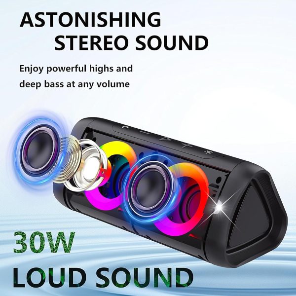 Donow Portable Bluetooth Speaker with Lights, 30W Stereo Sou... - Image 2