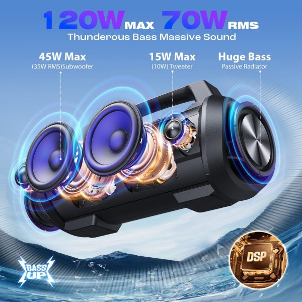 W-KING Portable Speakers Bluetooth Wireless, 120W Max Loudes... - Image 2