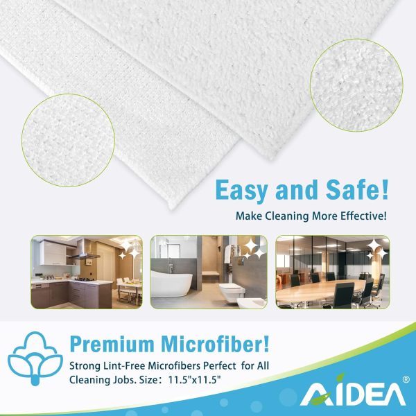 AIDEA Microfiber Cleaning Cloths White-50PK, Absorbent Clean... - Image 6