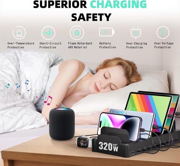 320W Charging Station for Multiple Devices, Zobirez 10-Port ... - Image 4