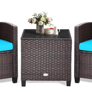KOTEK 3 Piece Patio Furniture Set, Outdoor Conversation Set ...